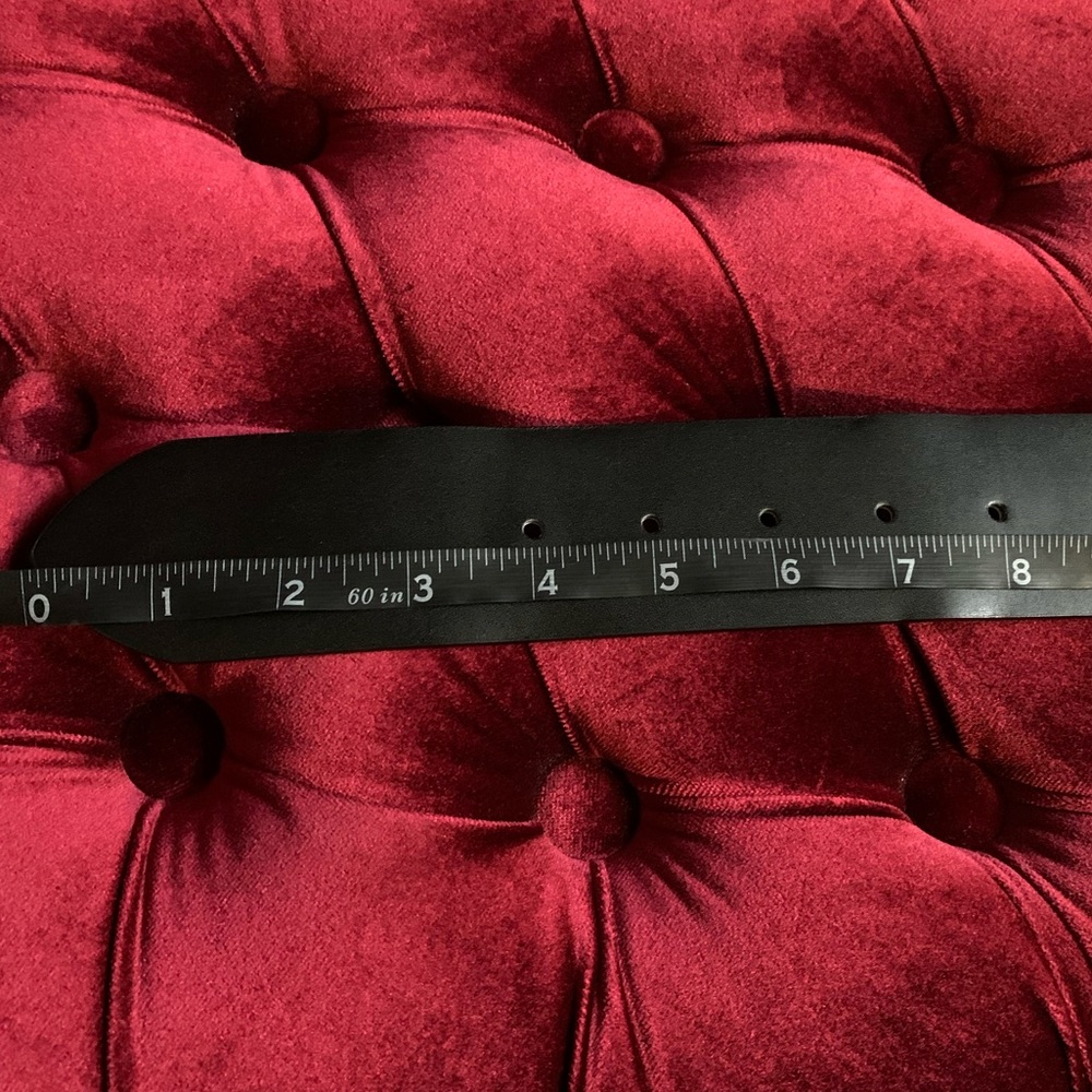 Matte Black Pleather Belt w Hoop Buckle - Picture 5 of 8